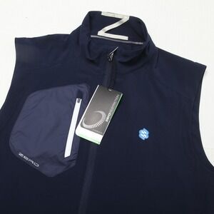 Zero Restriction Z700 Men's Large Navy Blue Full Zip Golf Vest Windwear New
